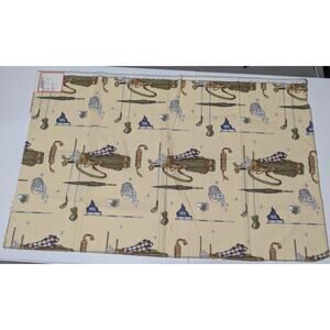 100% Cotton Brunschwig & Fils Par for the Course in Cream Fabric Remnant 26 x 42